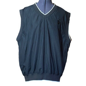 Gorpcore Page & Tuttle Mens XL Black/Almond No Sleeve Golf Embossed Outdoor Vest
